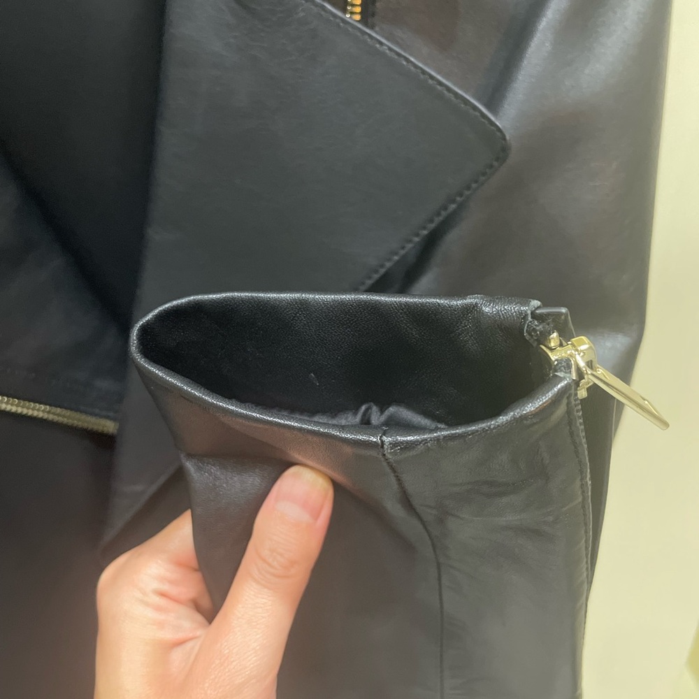 Massimo Dutti Nappa Leather Biker Jacket View 5